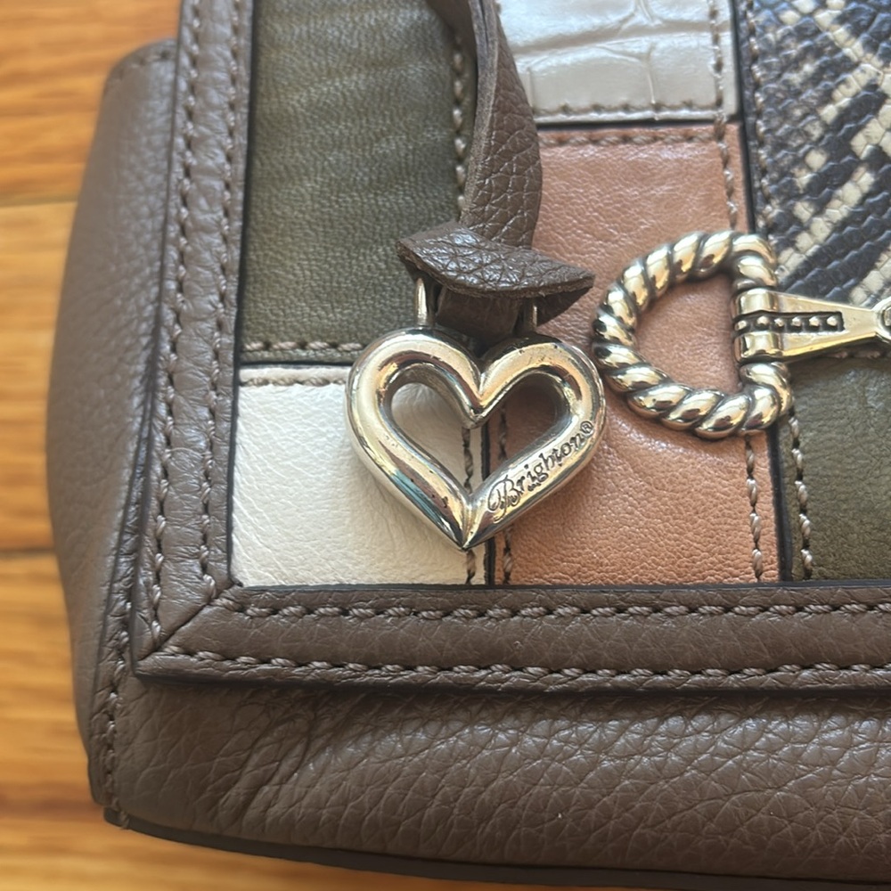 Brighton Leather Patchwork Chain Strap Bag - image 4